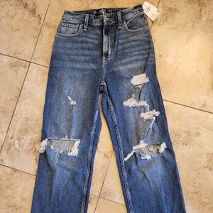 Hollister Dark Blue Distressed Denim Jeans